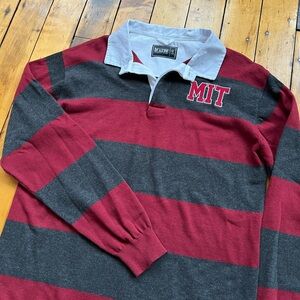 MIT Men’s Large Rugby Shirt Polo Striped College Preppy Comfort Cotton Bruzer